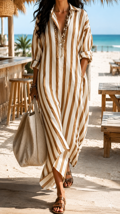 Lucía | Vestido Rayas Costa Azul
