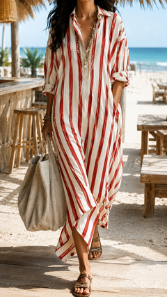Lucía | Vestido Rayas Costa Azul