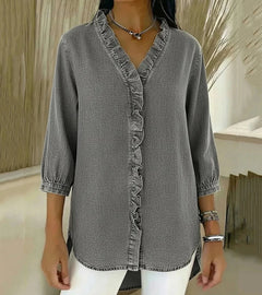 Lucía | Blusa denim fluida con cuello en V